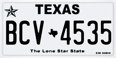 TX license plate BCV4535