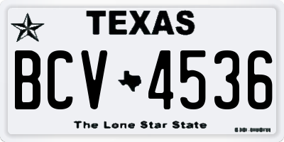 TX license plate BCV4536