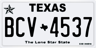 TX license plate BCV4537