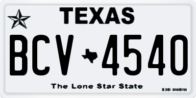 TX license plate BCV4540