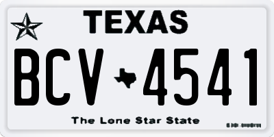 TX license plate BCV4541