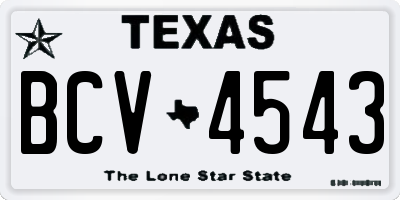 TX license plate BCV4543