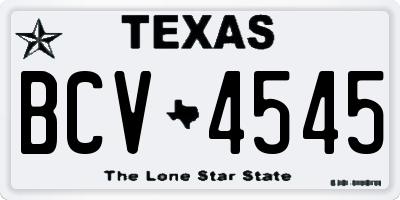 TX license plate BCV4545
