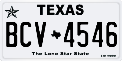 TX license plate BCV4546