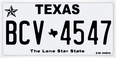 TX license plate BCV4547