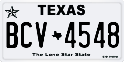 TX license plate BCV4548