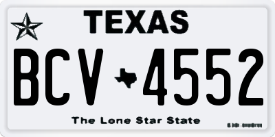 TX license plate BCV4552