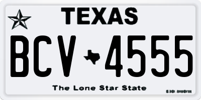 TX license plate BCV4555