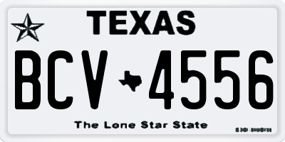 TX license plate BCV4556