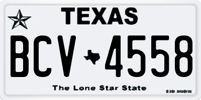TX license plate BCV4558