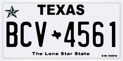 TX license plate BCV4561