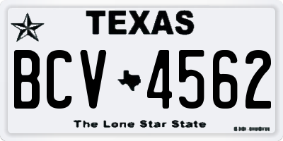 TX license plate BCV4562