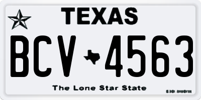 TX license plate BCV4563