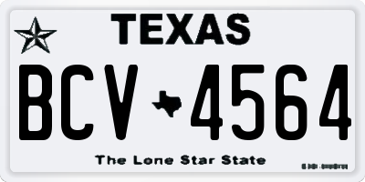 TX license plate BCV4564