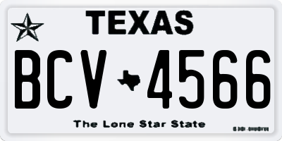 TX license plate BCV4566