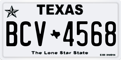 TX license plate BCV4568