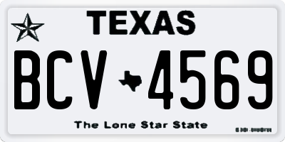 TX license plate BCV4569