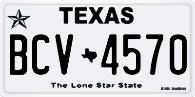TX license plate BCV4570