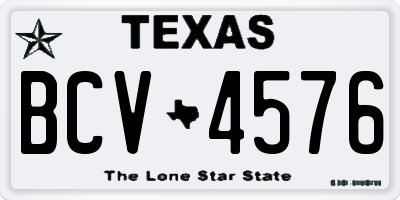 TX license plate BCV4576