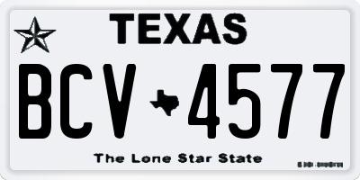 TX license plate BCV4577