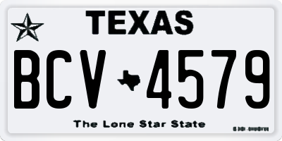 TX license plate BCV4579