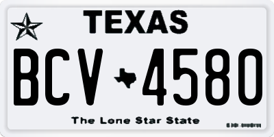 TX license plate BCV4580