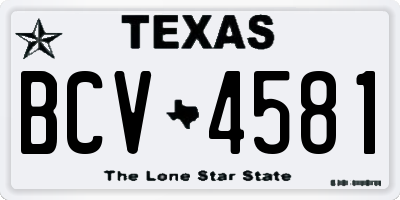TX license plate BCV4581