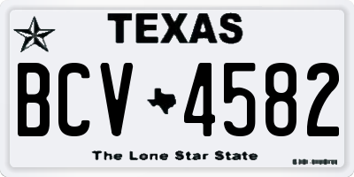 TX license plate BCV4582