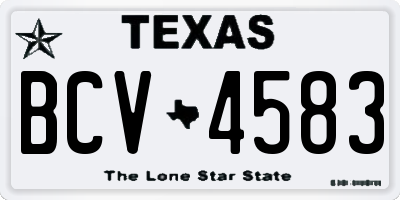 TX license plate BCV4583