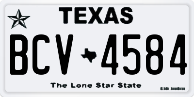 TX license plate BCV4584