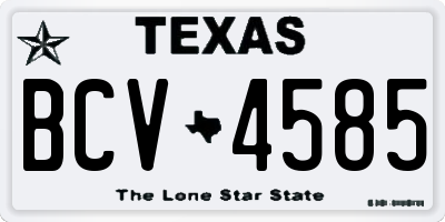 TX license plate BCV4585