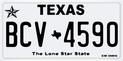 TX license plate BCV4590