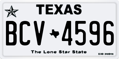TX license plate BCV4596