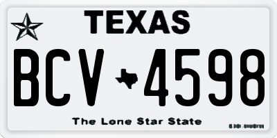 TX license plate BCV4598