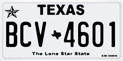 TX license plate BCV4601