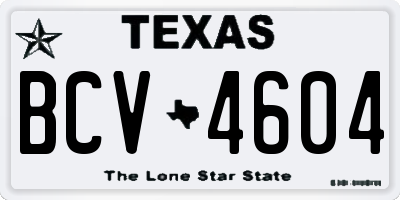 TX license plate BCV4604