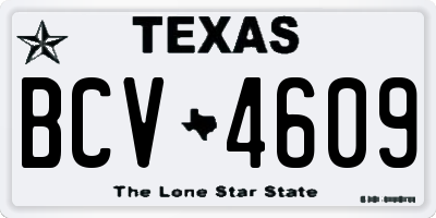 TX license plate BCV4609