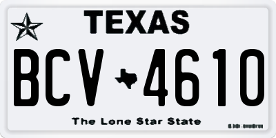 TX license plate BCV4610