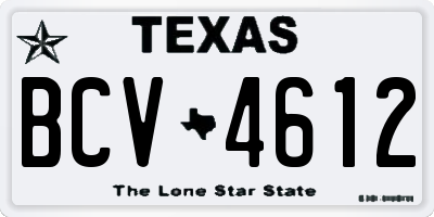 TX license plate BCV4612