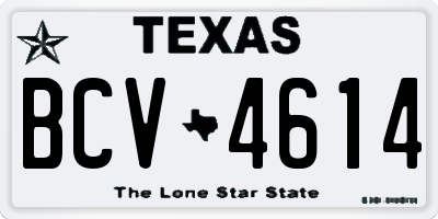 TX license plate BCV4614