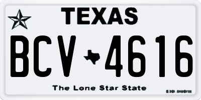 TX license plate BCV4616