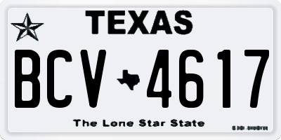 TX license plate BCV4617