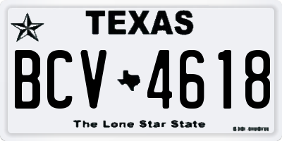 TX license plate BCV4618