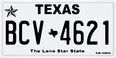TX license plate BCV4621