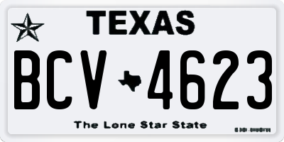 TX license plate BCV4623