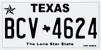 TX license plate BCV4624