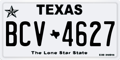 TX license plate BCV4627