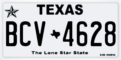 TX license plate BCV4628