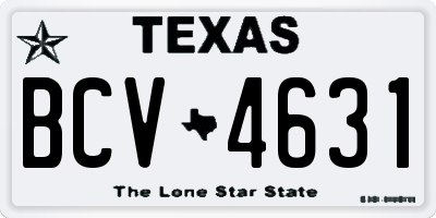 TX license plate BCV4631