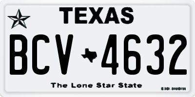 TX license plate BCV4632